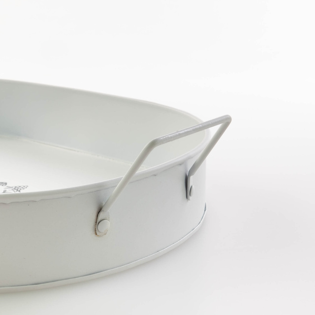 Tava pentru servire Botanical, cu manere late, metalica, 2 bucati