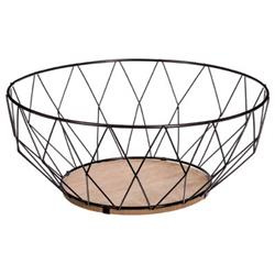 Coș de fructe, metal, negru, Ø 28 cm