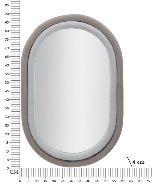 Oglindă de perete cu ramă din catifea ANTONY, 60 x 90 cm