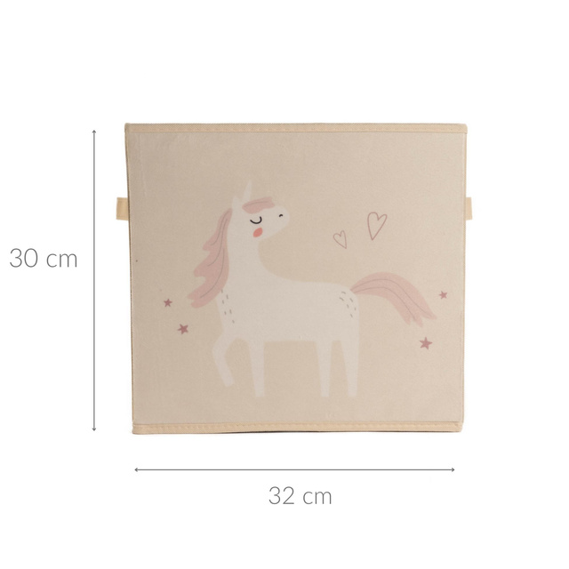 Cutie textila pentru jucarii Unicorn, 32 x 32 x 30 cm