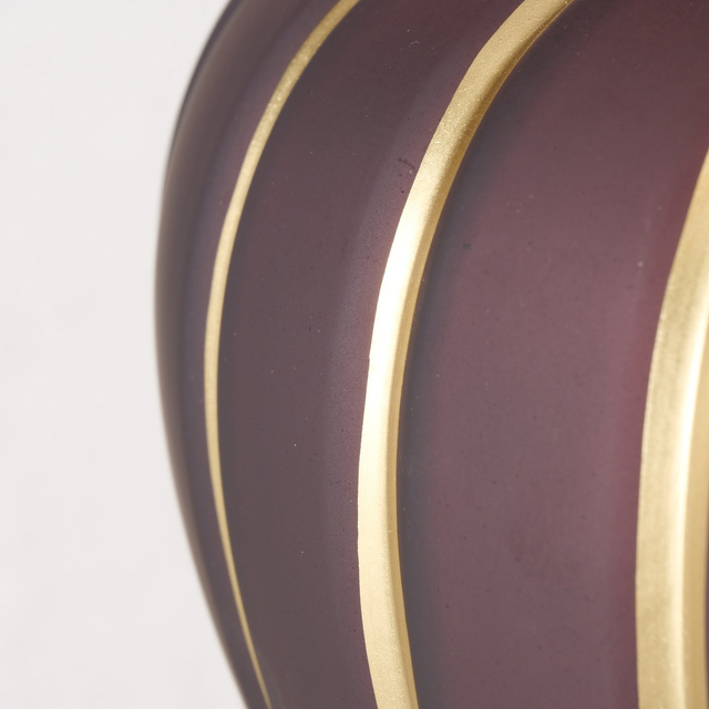 Vază de sticlă Keana, linii aurii pe sticlă visiniu