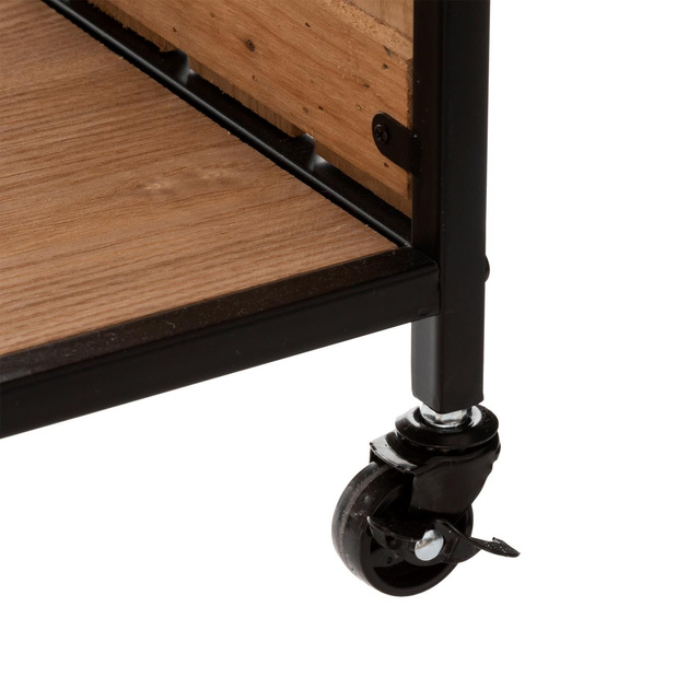 Carucior cu roti Bakos, blat si laterale din lemn de brad, 85 x 39 x 87 cm