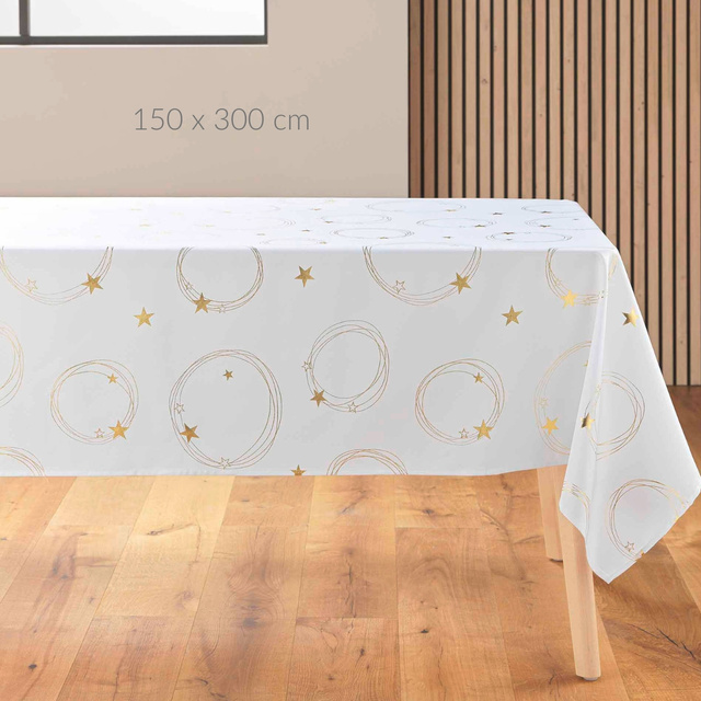 Fata de masă dreptunghiulară cu un motif de stea aurie