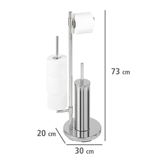 Suport pentru hârtie igienică și perie pentru toaletă, UNIVERSALO NEO - 3 în 1, WENKO