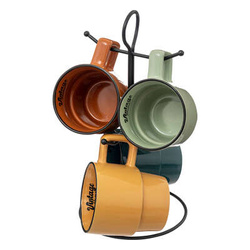 4 cani din ceramica BE VINTAGE pe suport, 250 ml