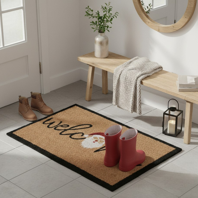 Covoare din fibră de nucă de cocos 59x39 cm, Moș Crăciun, model 1