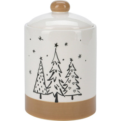 Borcan pentru biscuiți cu motiv de brăduți, Ø 12,5 x 18 cm