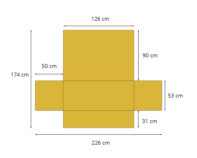 Husa de canapea WELL, matlasata, microfibra, 223 x 179 cm
