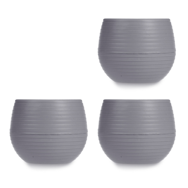 Ghivece de flori cu auto-udare, plastic, 3 buc, Ø 14 cm