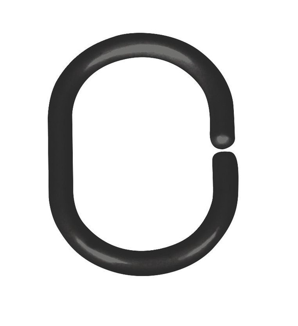 Set 12 bucăți cârlige pentru perdele de duș SMALL, Negru, Wenko