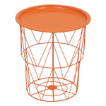 Măsuță de cafea tip coș KUMI, portocalie, Ø 37 cm