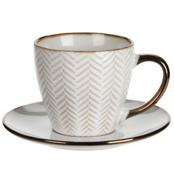 Cana pentru cafea sau ceai cu farfurioară DUNE, 210 ml