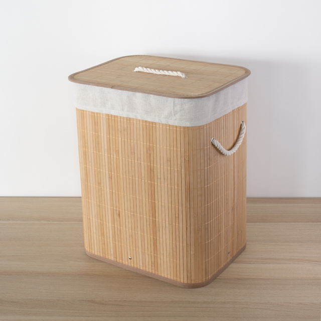 Coș de rufe din bambus cu sac detașabil, 60 l