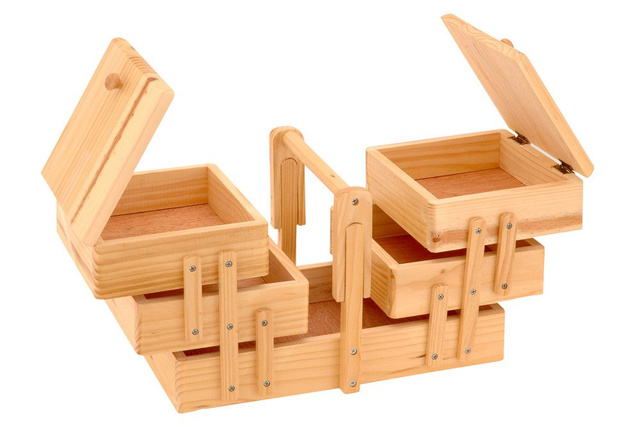 Suport de ață din lemn – suport clasic pentru ață cu 5 compartimente