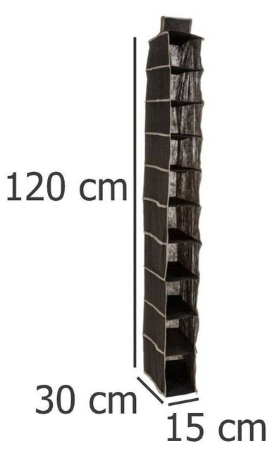 Organizator pentru agățat pantofi DRESSING, 30x15x120 cm, negru