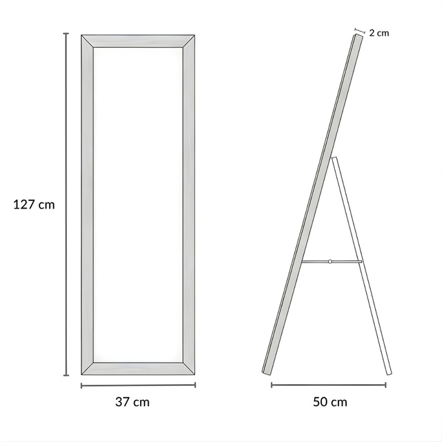 Oglindă de podea HAVLYS, 37 x 127 cm, albă