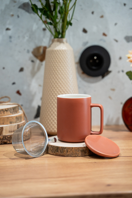 Cana cu infuzor si capac, NATURA, 400 ml