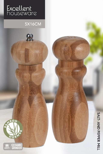 Rasnita de sare si piper NATURAL, 16,5 cm