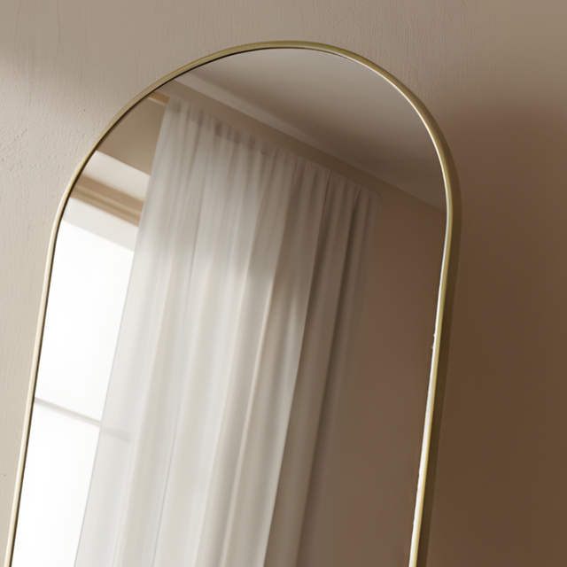 Oglindă mare de podea FRAM, 150 x 50 cm, aurie