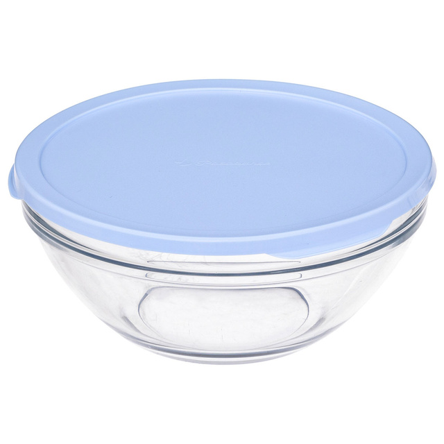 Set 4 boluri din sticla, capace colorate