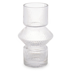 Vaza din sticla, canelata, 9,5 x 16,5 cm