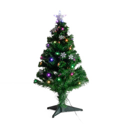 Brad artificial cu iluminare si stea, 90 cm