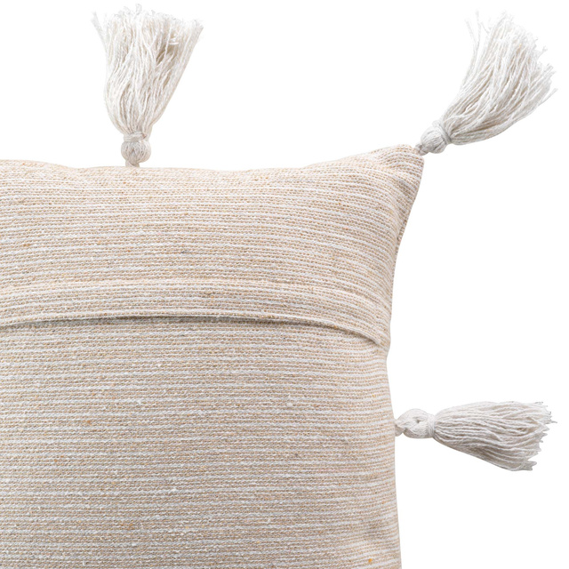 Fata de perna decorativa INES boho, bumbac, franjuri, 40 x 40 cm