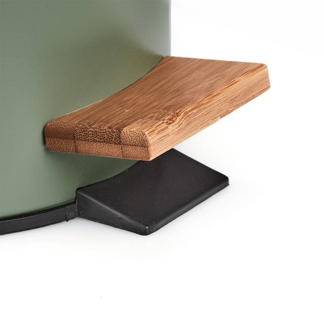 Cos pentru baie din metal si bambus, Ø 16,8 cm