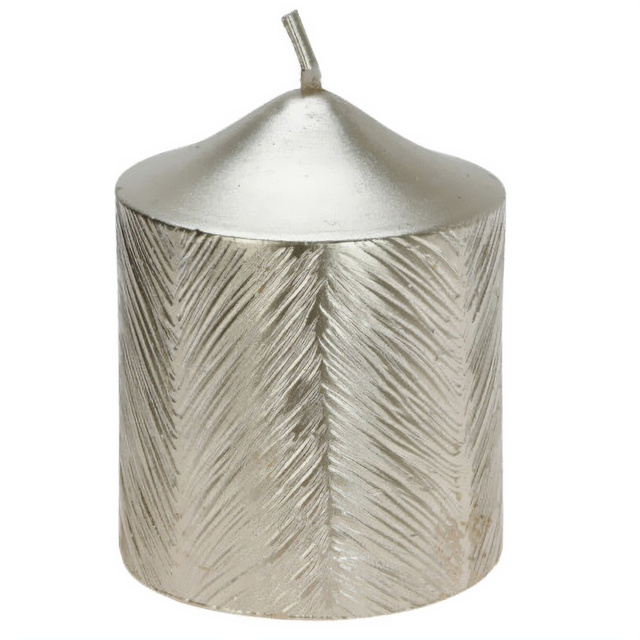 Lumânare decorativă cu model metalic, 5 x 6 cm