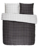 Lenjerie din satin de bumbac antracit-alb, față de pernă decorativă, lenjerie în carouri, Essenza, 200 x 220 cm