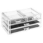 Cutie depozitare bijuterii 4 sertare, Transparent, 24x15x11 cm, Five