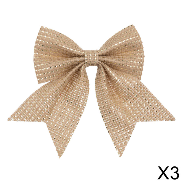 Funda de iuta cu fir auriu, 12 x 13 cm, 3 buc