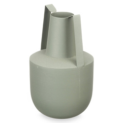 Vaza metalica de culoare pastelata cu manere, 21 cm