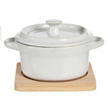 Vas de copt din ceramică pe suport de bambus