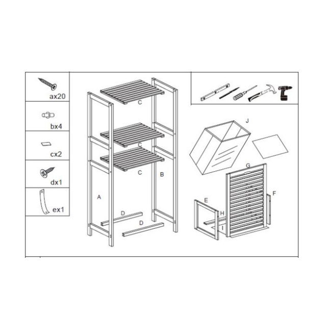 Rafturi + cos de rufe 5five Simple Smart, Maro/Gri
