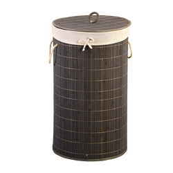 Cos de rufe din bambus cu sac din material textil, 35 x 60 cm