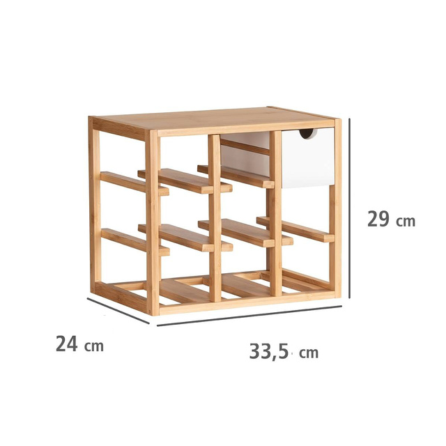 Raft pentru vinuri din bambus FINJA, culoare naturală, Wenko