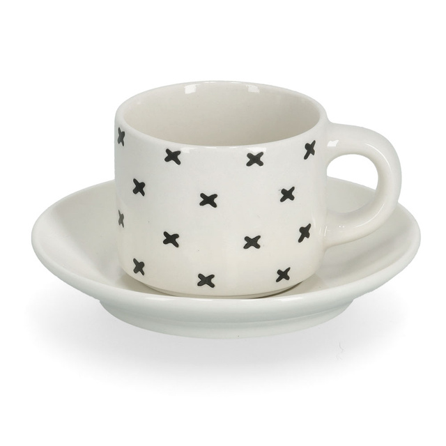 Set cesti espresso cu modele geometrice, 70 ml