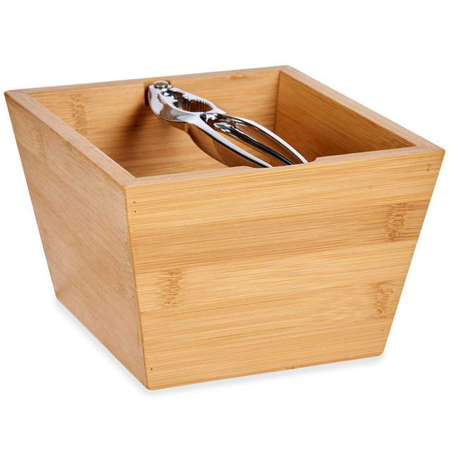 Spărgător de nuci metalic cu recipient de bambus