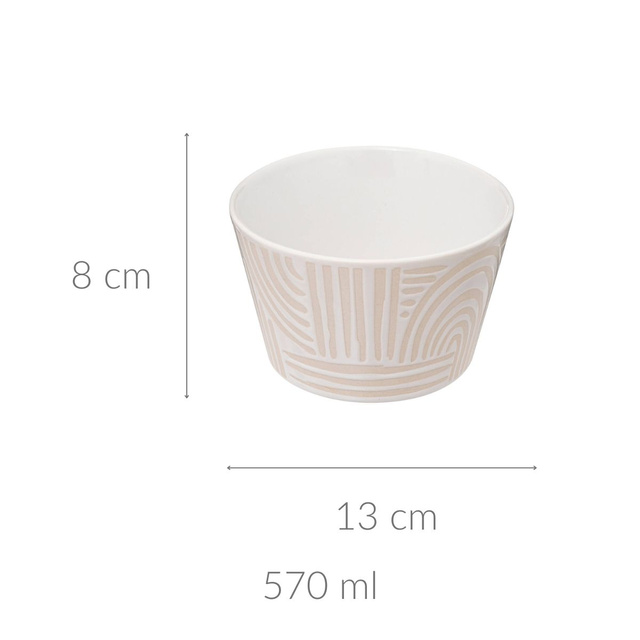 Bol ceramic cu model geometric SOLEYA, 570 ml