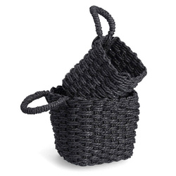 Set 2 cosuri depozitare cu maner, hartie impletita