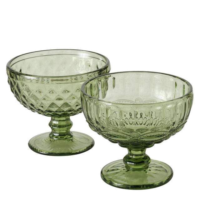 Pahar pentru inghetata din sticla, verde, 250 ml