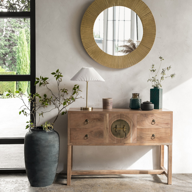 Lampă de masă JILING origami cu abajur plisat, Ø 37 cm