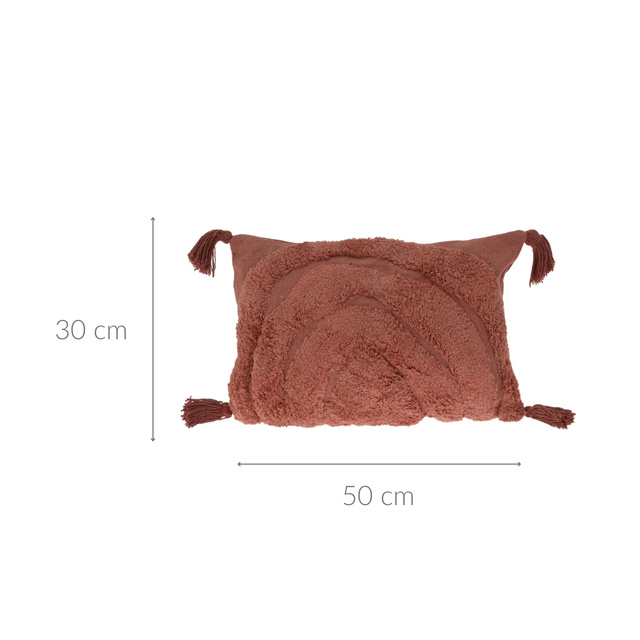 Perna decorativă din bumbac tuftat, ciucuri, curcubeu, 30 x 50 cm