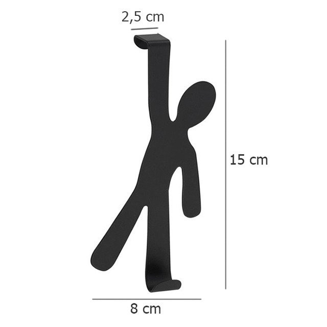 Umeras prosoape pentru uși BOY, Negru, 15x8x2,5 cm, WENKO