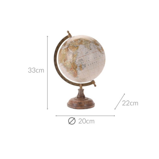 Glob pe bază de lemn de mango, 33 cm