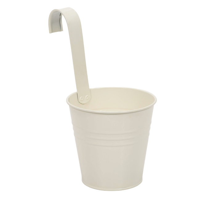 Husa din zinc pentru ghiveci cu carlig, 13 x 13,5 cm