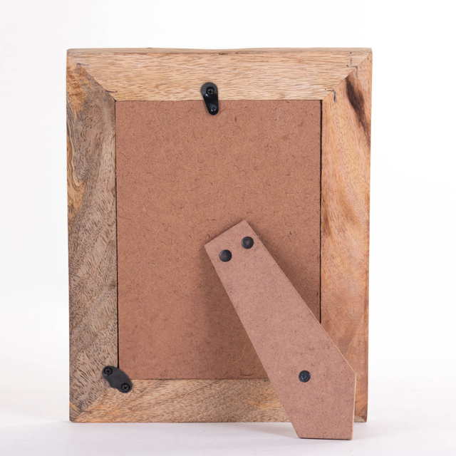 Rama foto verticală cu cadru decorativ din lemn de mango, 18 x 23 x 2,5 cm