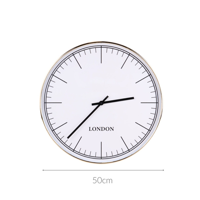 Ceas de perete pentru bucătărie, cadran minimalist, Ø 50 cm