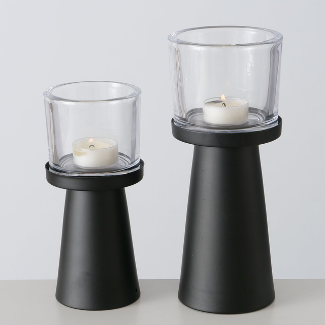 Set 2 sfeșnice  moderne Pius,  negru